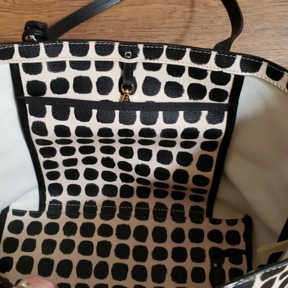 KATE SPADE NEW YOUR HAWTHORNE LANE RYAN BLACK/CREAM TOTE BAG - Picture 10 of 13